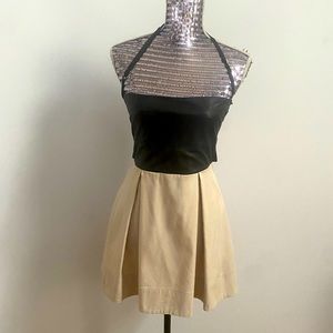 RARE Mason black/tan contrast lamb skin mini dress